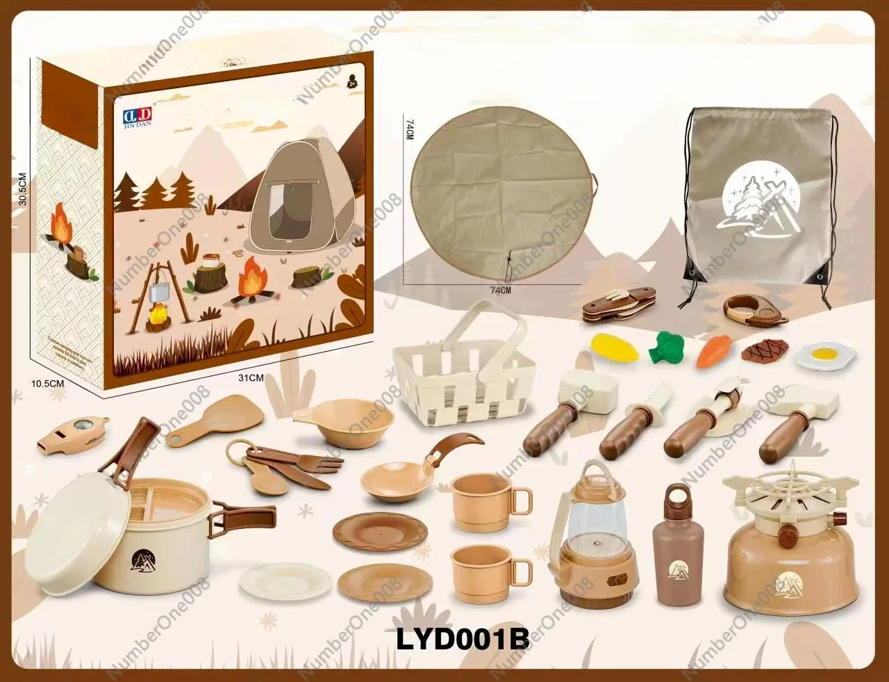 

Foreign Trade Children's Play House Toy Simulation Indoor Outdoor Camping Tent Picnic Tableware Baby Moisture-proof Mat Floor