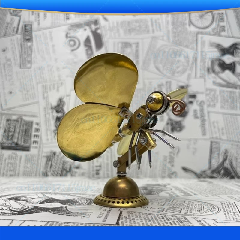 Steampunk Mechanical Insect Butterfly Pure Handmade All Metal Creative Tabletop Ornament Personalized Craft Gift