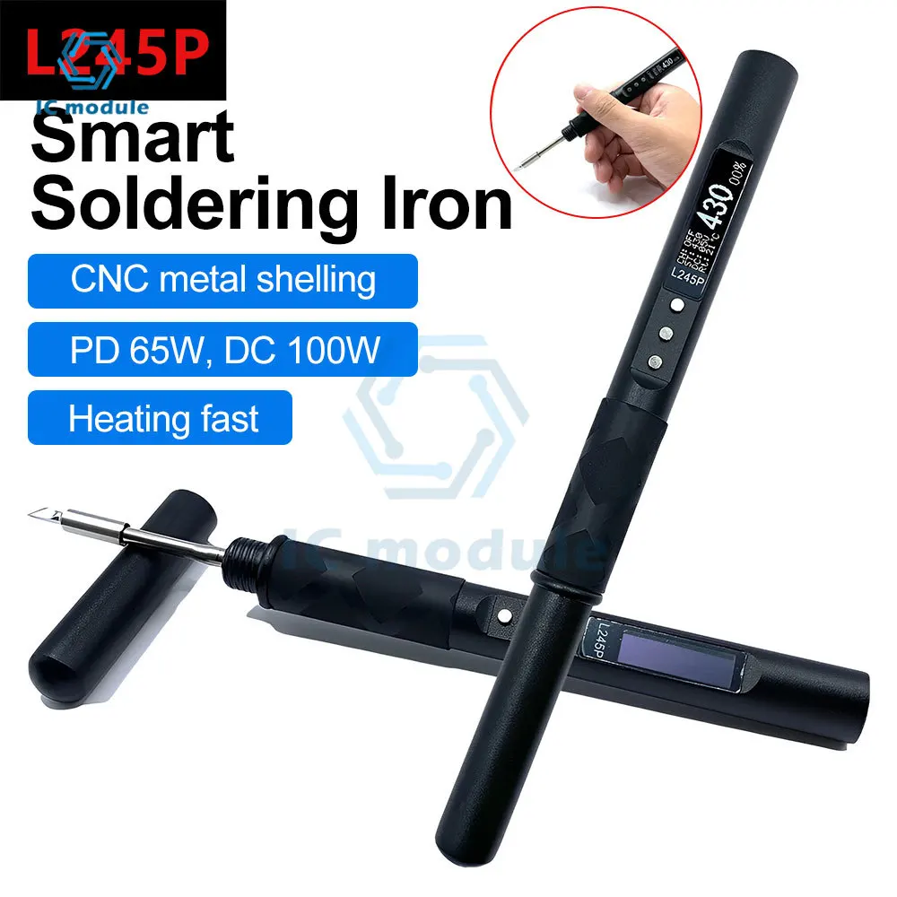 Smart soldering iron soldering pen portable soldering iron L245P PD 65W DC 90-150W supports QC+PD compatible with JBC245