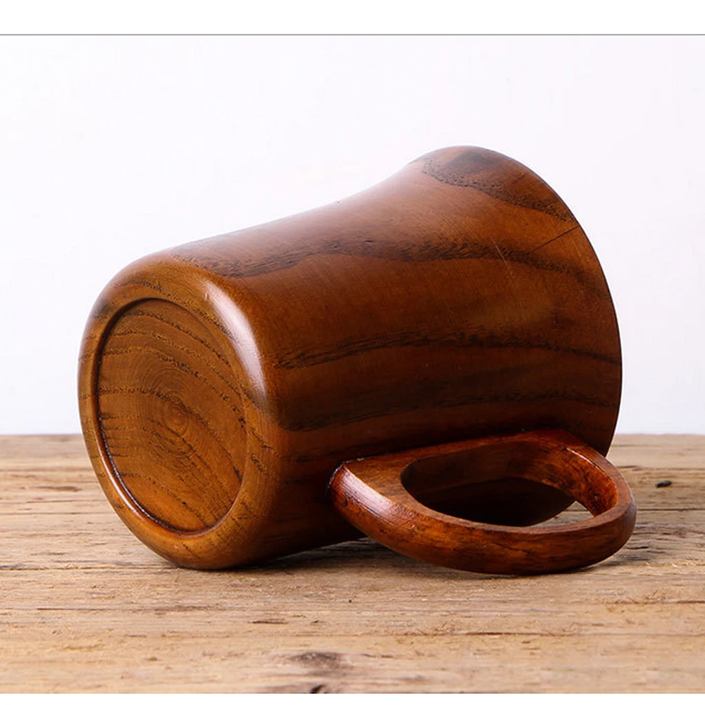 Wood Cup Mug Beer Coffee Tea Juice Milk Mug Tankard Handcrafted for Camping Picnic Home Office Party Home Accessories