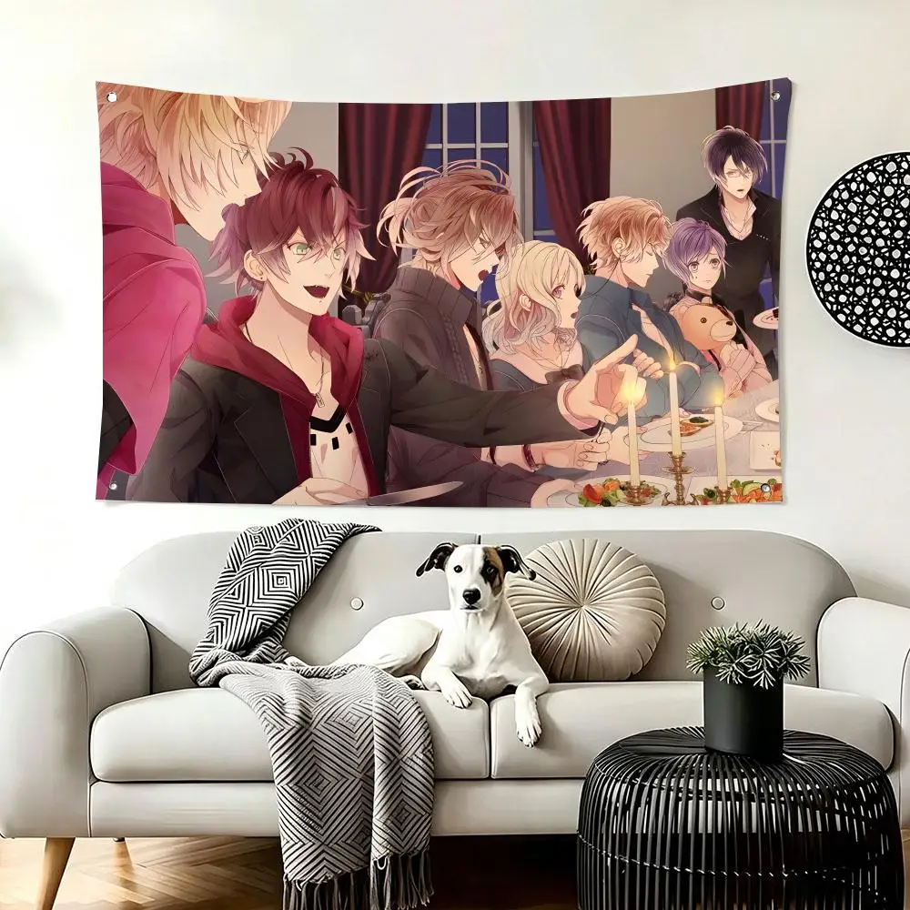 Dark Romance Anime D-Diabolik Lovers Flags  For Living Room Home Dorm Decor Wall Outdoor Camping Party Banner Gifts