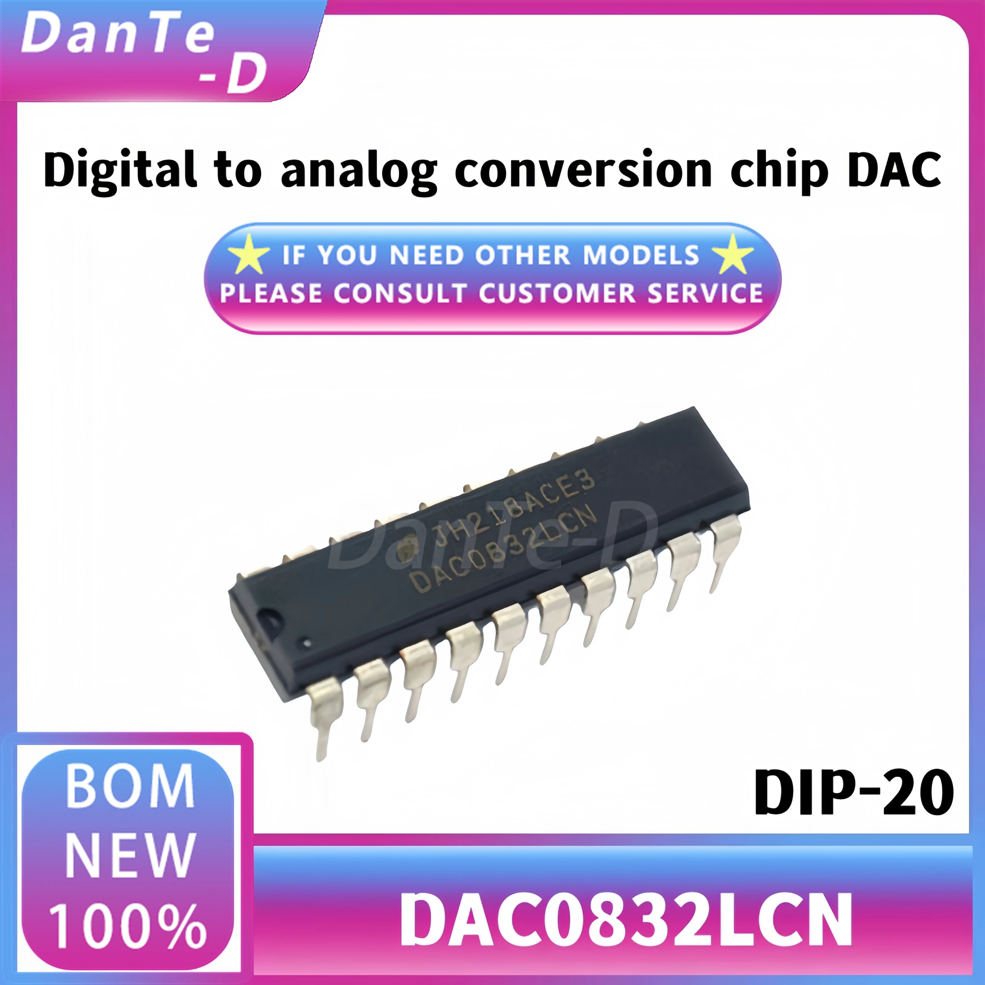 DAC0832LCN package DIP-20 DAC0832 digital-to-analog converter IC brand new original authentic/