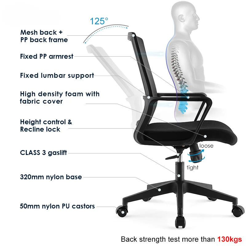 Factory direct sale mesh task chair swivel office chair for meeting room