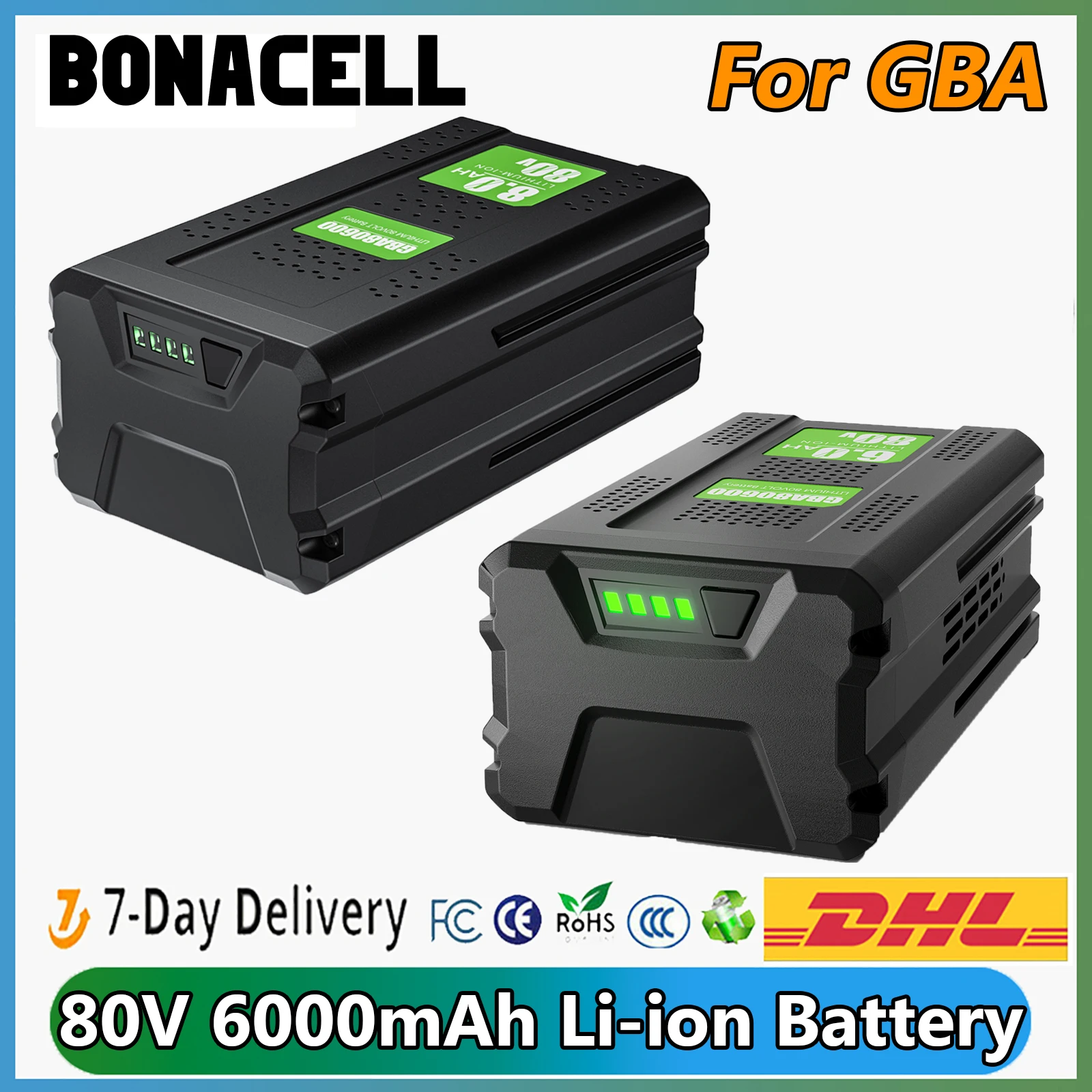 For GBA GBA80600 80V 6000mAh Rechargeable Battery Compatible For GBA80200 80V Cordless Power Tool Replacement Battery