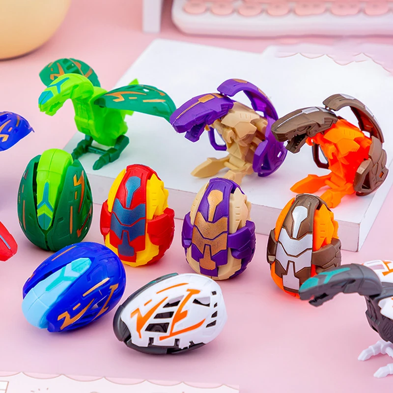 10PCS Kids Deformable Dinosaur Egg Toy Simulation Dinosaur Twist Egg Robot Boy Puzzle Decompression Toy Kindergarten Reward Gift