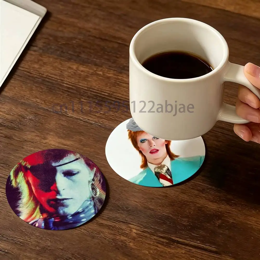 D-David B-Bowie Heat-Resistant Pine Coasters Lightweight Sturdy for All Drinkware Easy to Clean