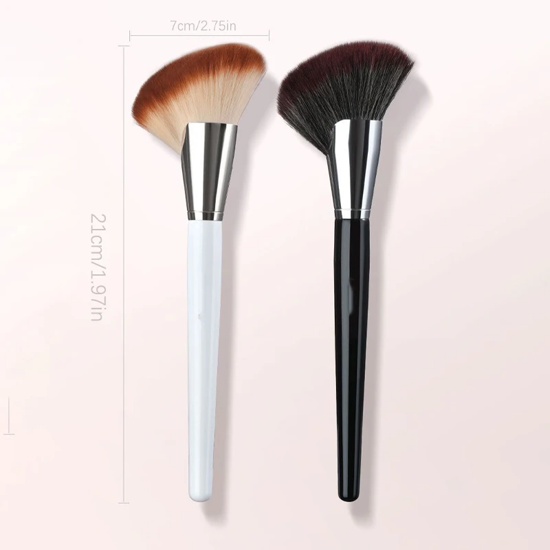 Pinceaux de maquillage professionnels en forme d'éventail pour contour du visage, fard à joues en poudre, surligneur, bronzant, silhouette en V, outil de pinceau cosmétique