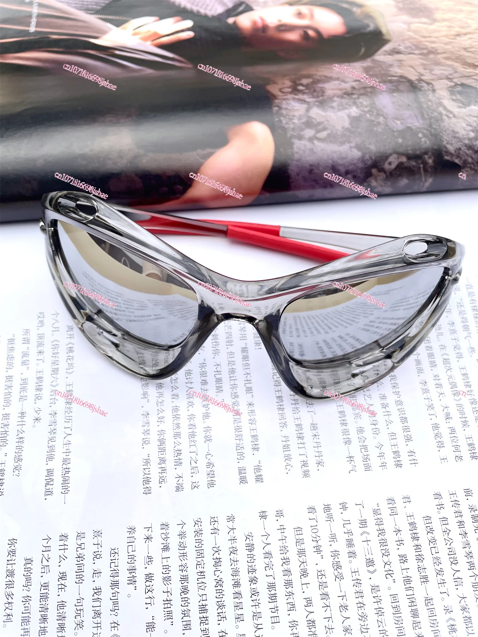 Future Style Special-Shaped Y2g Large Frame Face-Covering Sunglasses Female Ins Internet Celebrity Same Style Street Shot