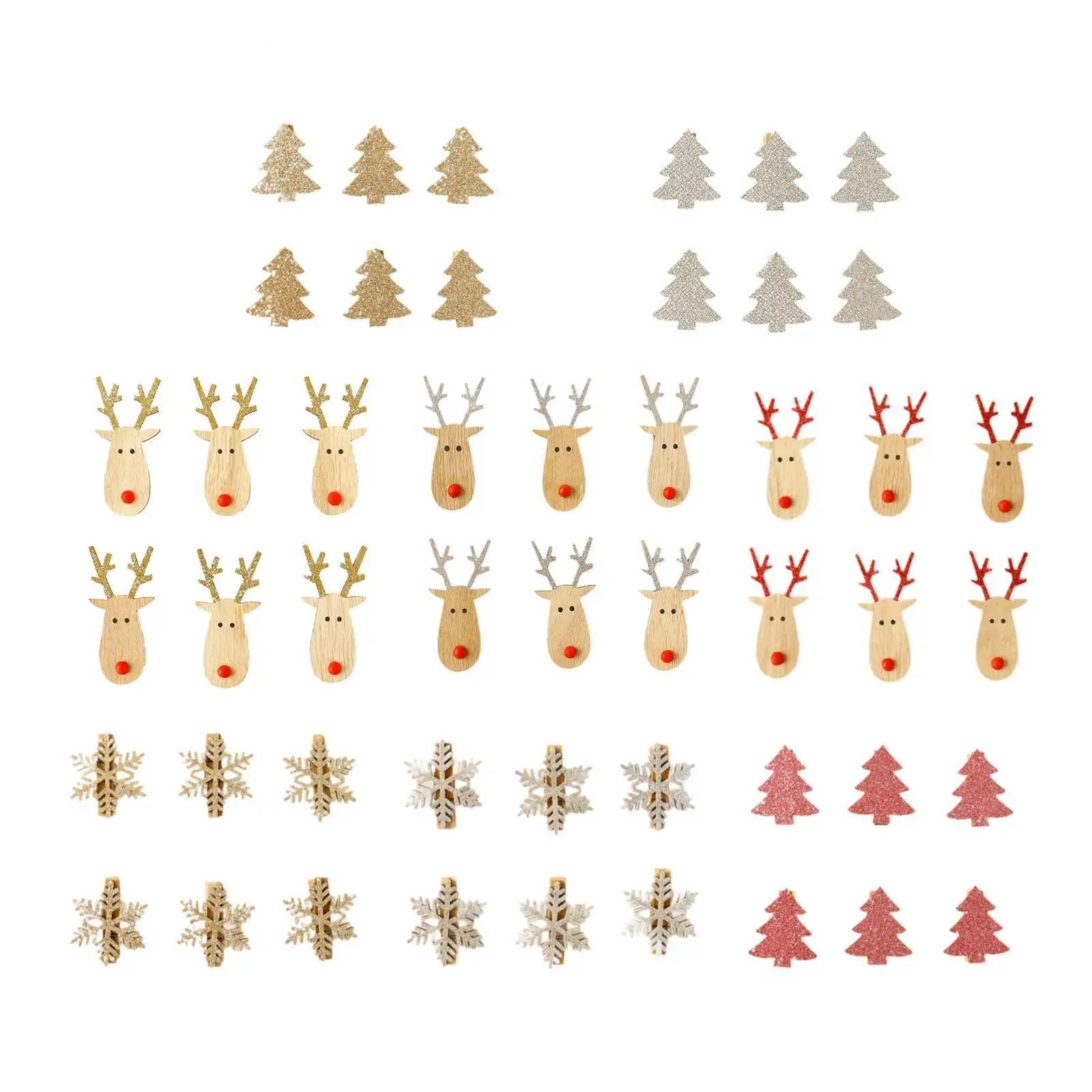 6 Pieces Christmas Tree Wood Hanging Pendant DIY Crafts Accessory Decorative Xmas Decoration for Fireplace Mantles Multipurpose