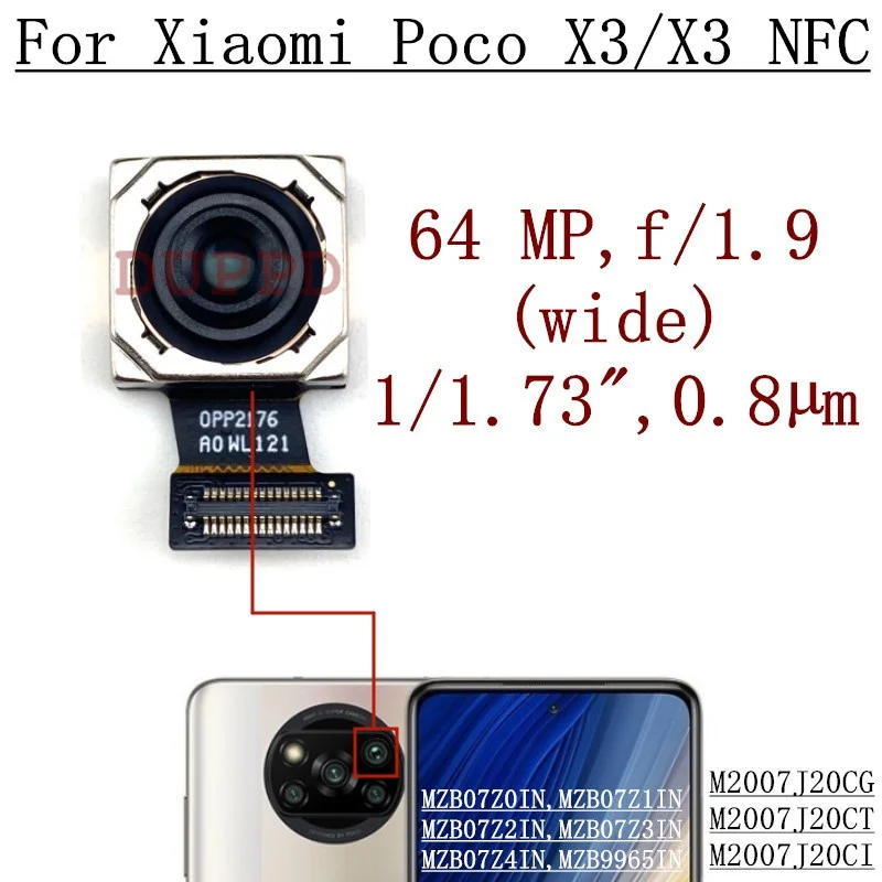 Front Rear Camera For Xiaomi Poco X3 Pro NFC Backside Ultrawide Macro Depth Back Facing Module Flex Spare Parts