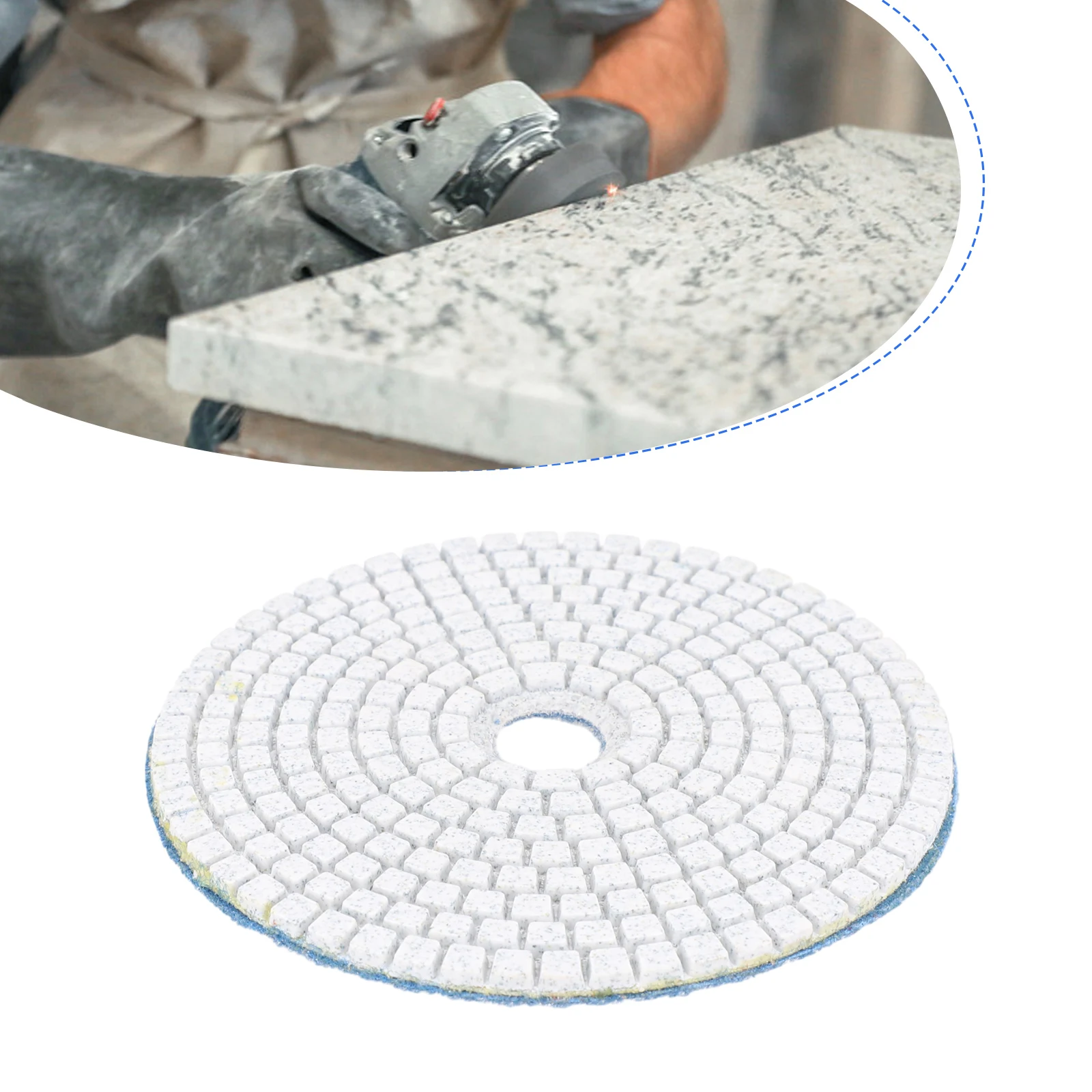 1PC Flexible Diamond Polishing Pad 5 Inch 125mm Dry/Wet Grinding Discs Granite Wet Polisher Pad 30/100/150/300/500/800/1000 Grit