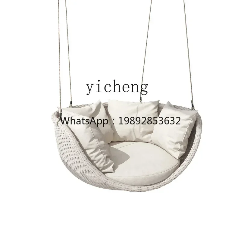 Y1 Hanging Chair Swing Outdoor Patio Balcony Terrace Swing Chair Leisure Rattan Single Rocking Chair