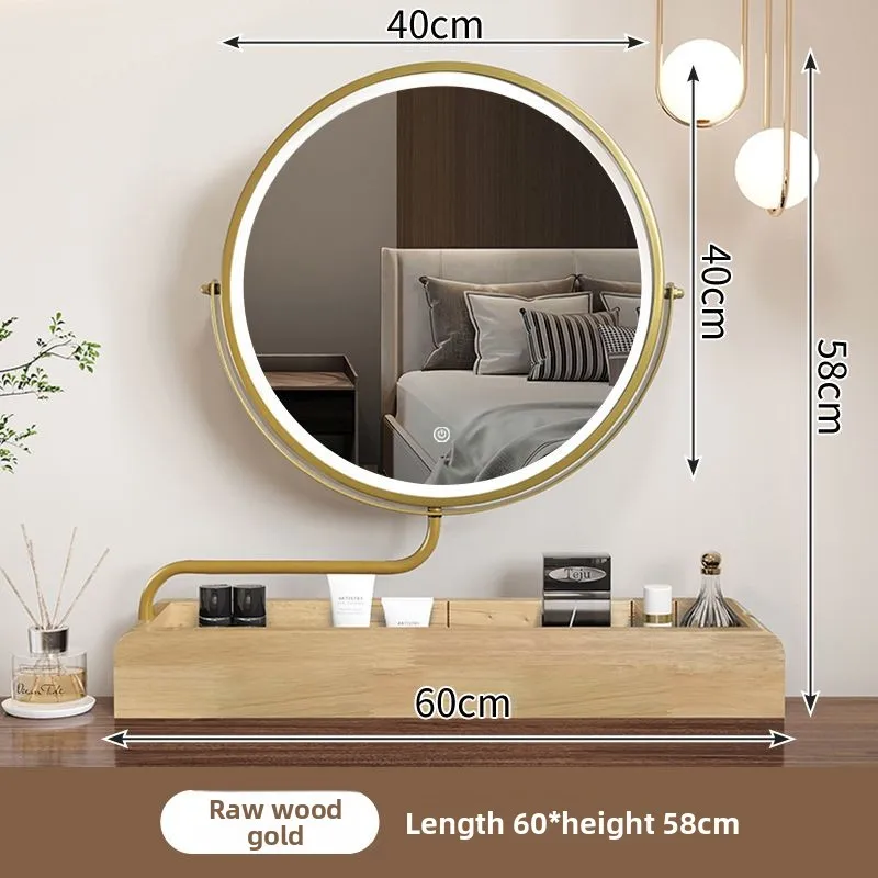 Desktop vanity mirror storage box, integrated vanity mirror