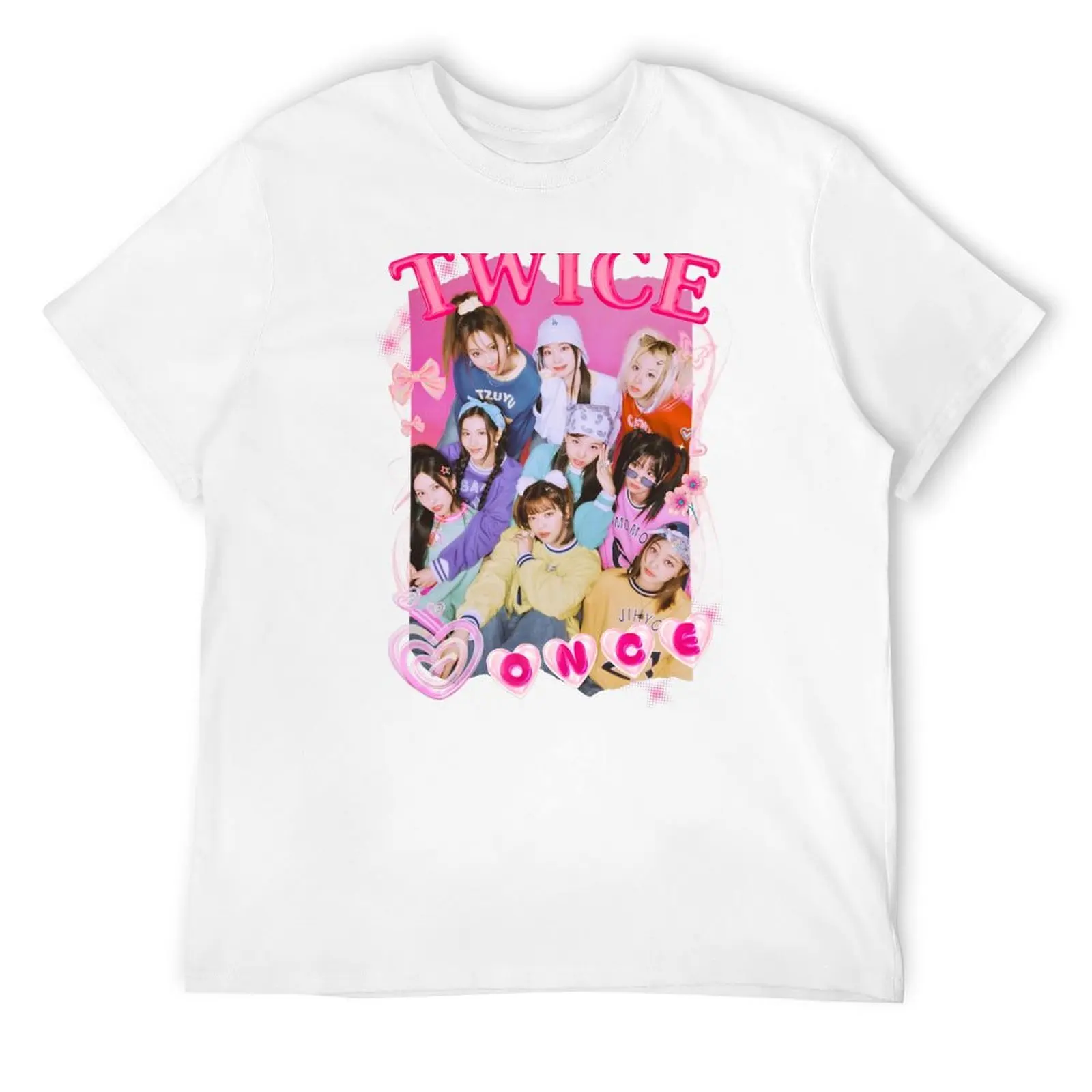 

TWICE Kpop Girl Group Pink Collage Design T-Shirt aesthetic clothes sublime anime clothes oversized men t shirts