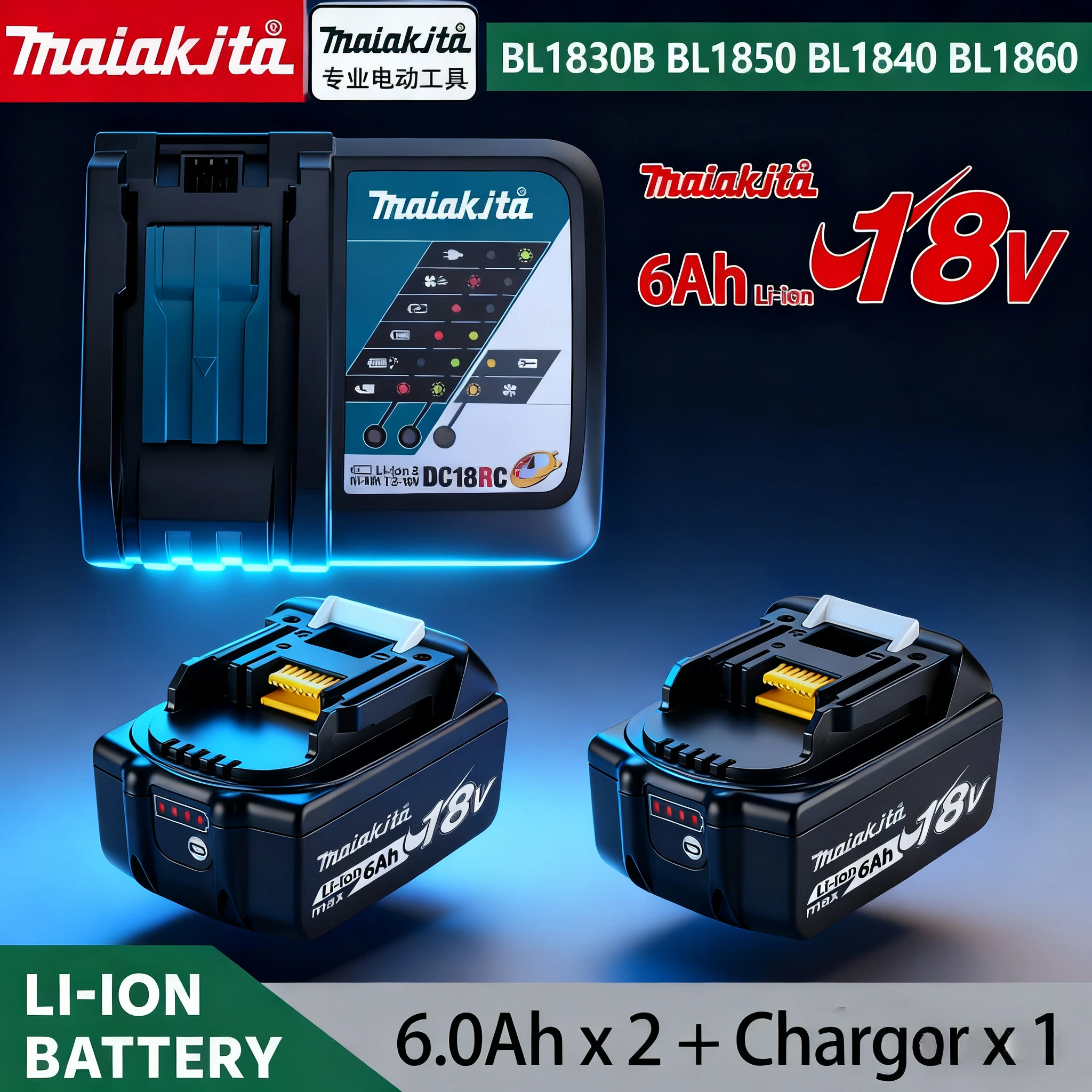 

Genuine/Original maiakjta 18v Battery Bl1850b BL1850 Bl1860 Bl1860 Bl1830 Bl1815 Bl1840 LXT400 6.0Ah for maiakjta 18 V Battery