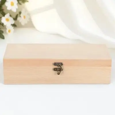 

Wooden Box 4-Slot Unfinished Mini Jewelry Case S Size Elegant Decorative Storage DIY Craft Gift Holder Wooden Boxes
