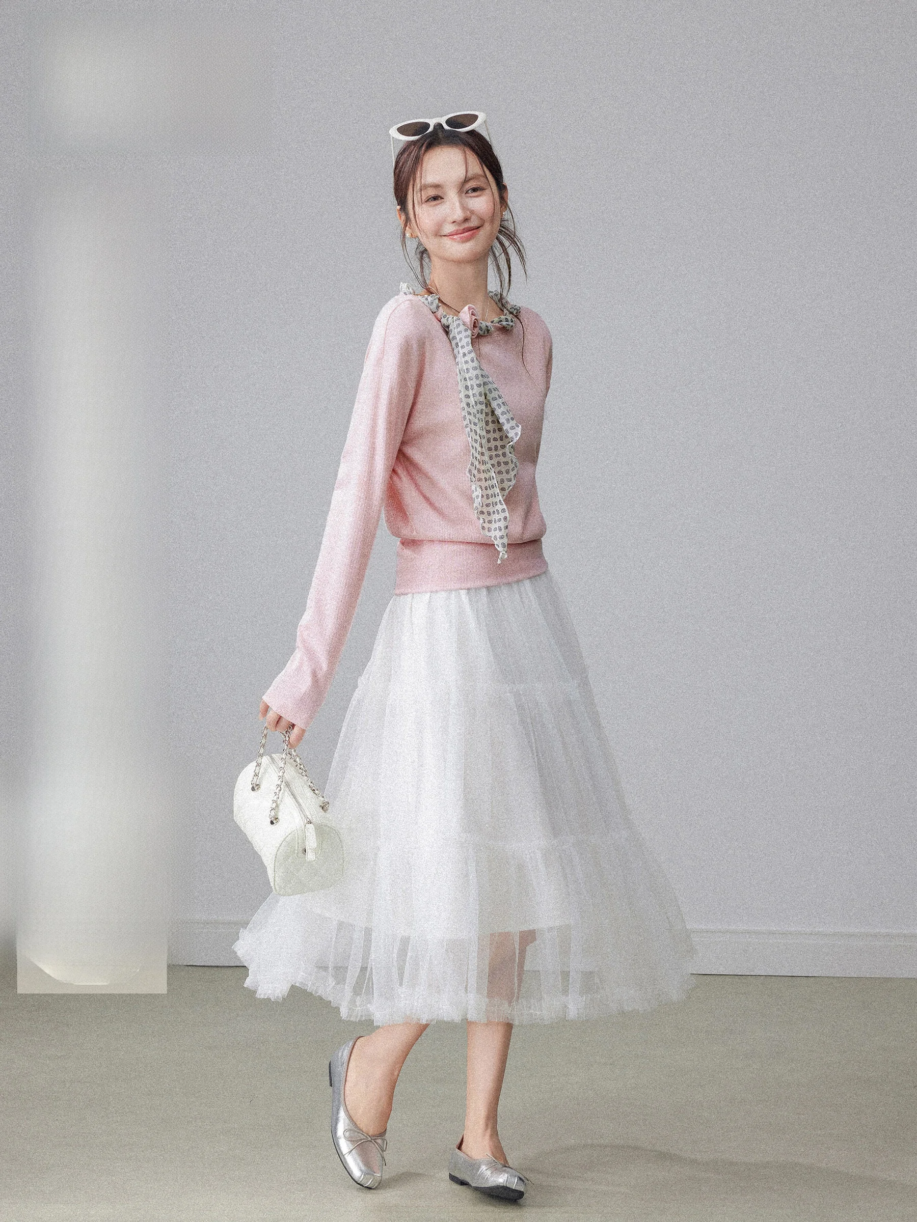 

Новая женская пышная тюлевая юбка-солнце с высокой талией и широкими штанинами, весна 2026, для стройнящего эффекта, длинная юбка-тортик