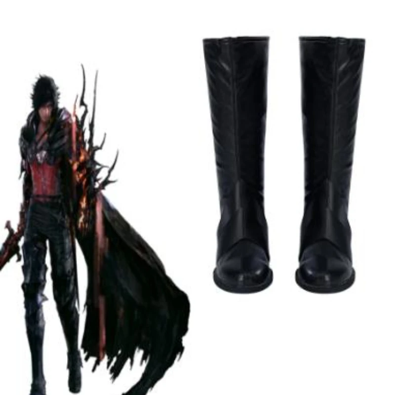 

Game Cosplay Clive Rosfield Boots Costome Black Shoes for Adult Men Halloween Carnival Party Roleplay Accessory