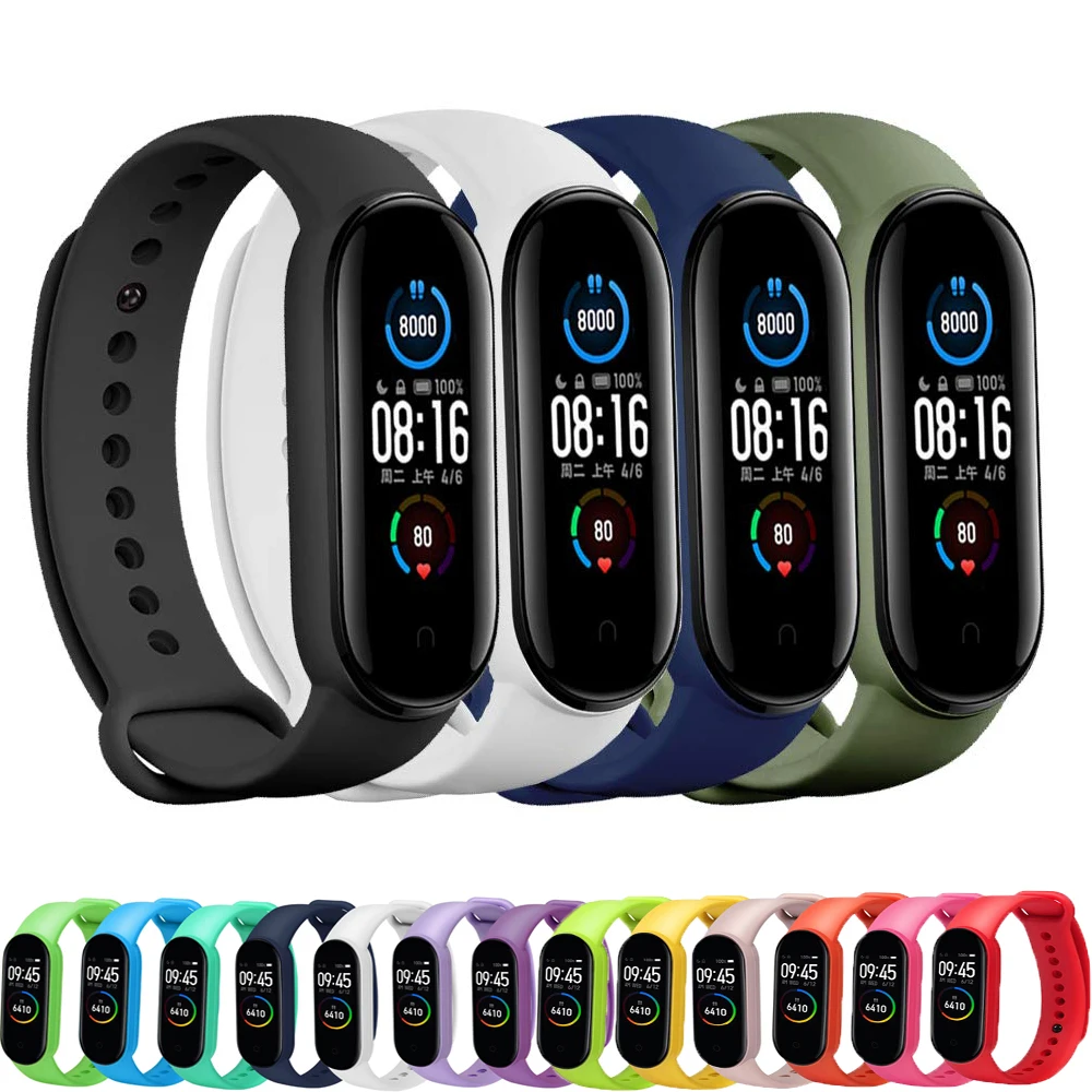 Watchbands for Xiaomi Mi Band 7 6 NFC bracelet silicone Sport watch wristband Miband 5 4 Belt pulsera correa mi band 5 3 4 strap