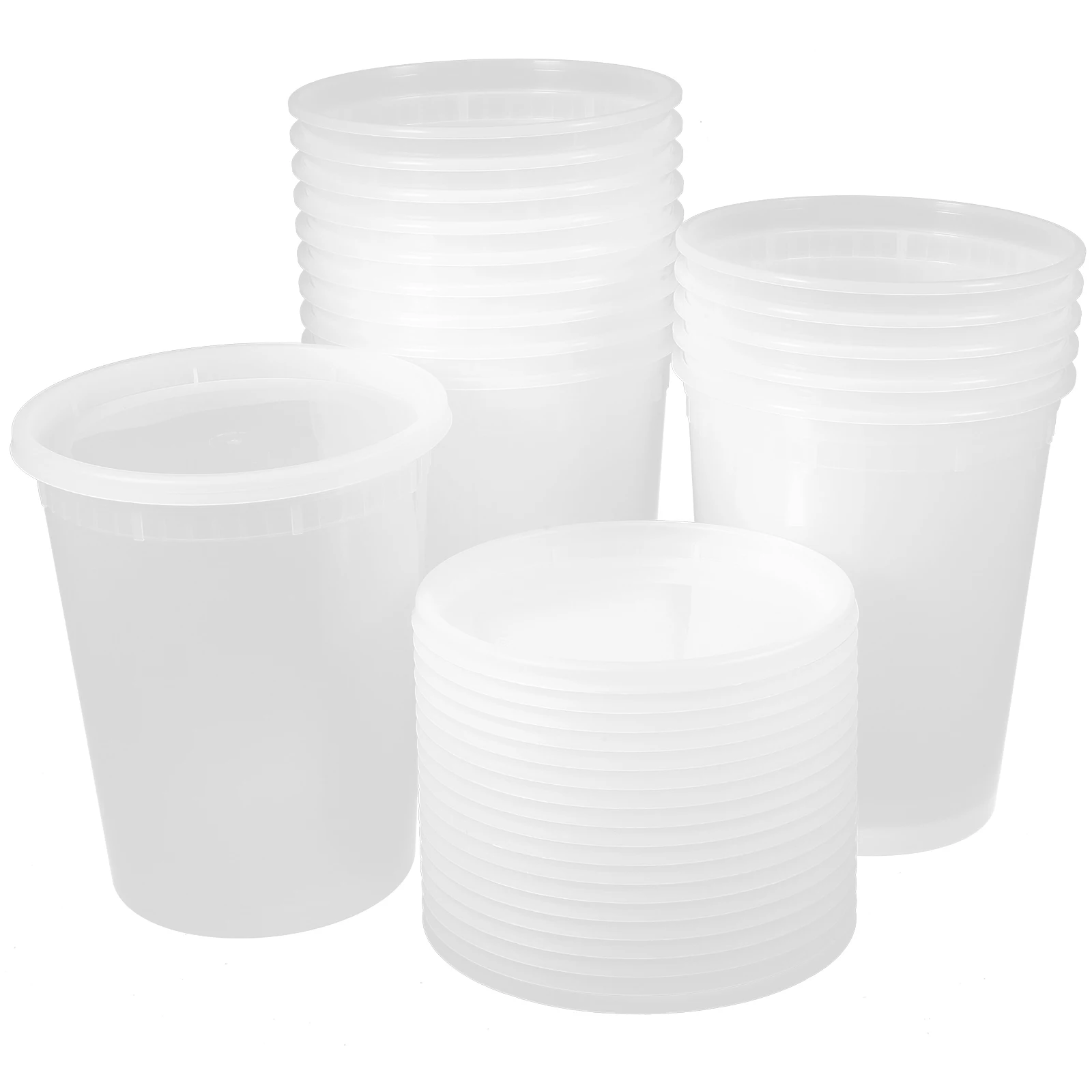 

20 set Disposable Soup Containers Leakproof Takeout Bowls Sturdy Portion Cups Lids Oil Resistant Porridge Dessert Ice Cream