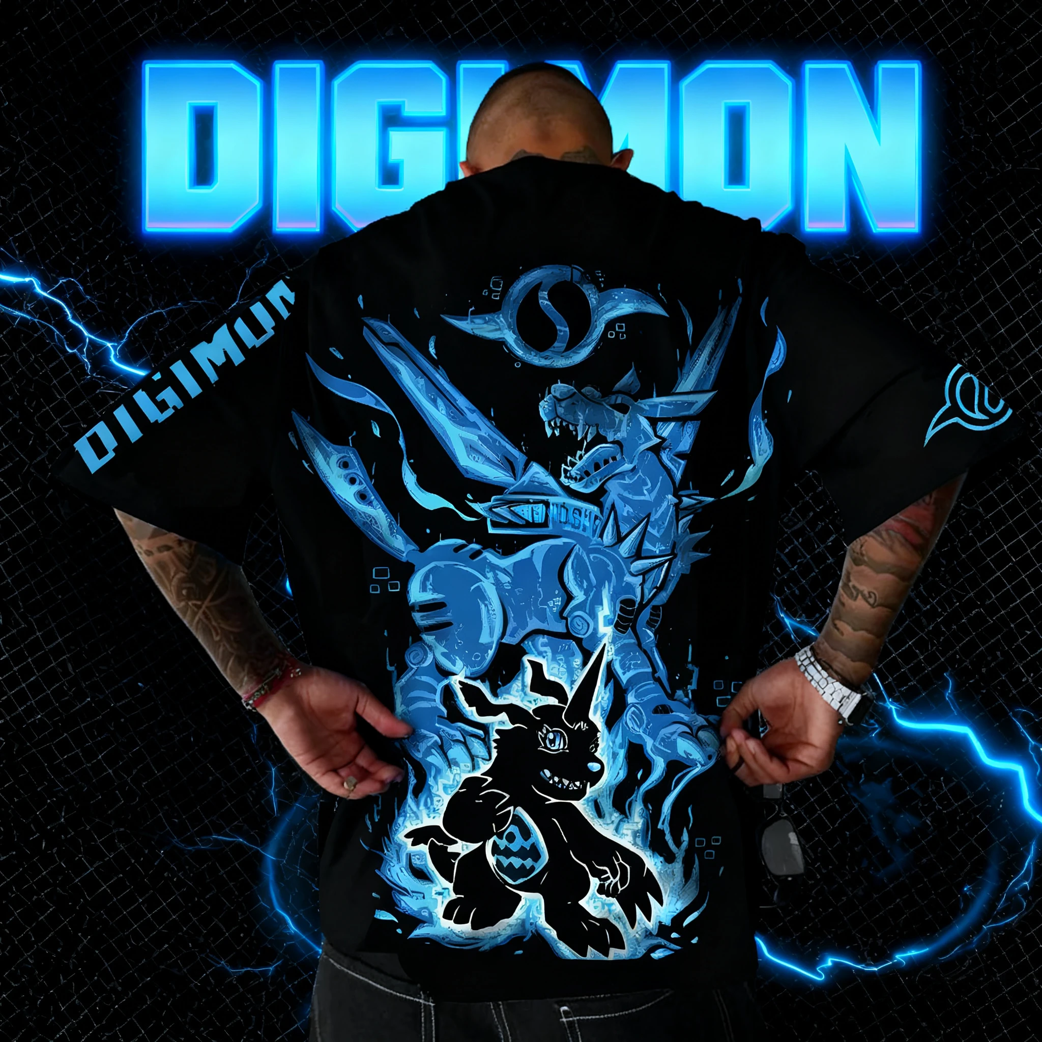 2025 Summer Digimon Adventure Animation Brand 100%Cotton Chaos Dukemon Printed T-shirt Unisex Short Sleeve Casual Adult Children