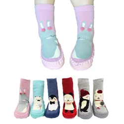 Toddler Indoor Sock Shoes Newborn Baby Socks Winter Thick Terry Cotton Baby Girl Sock with Rubber Soles Infant Animal 0-4 Years