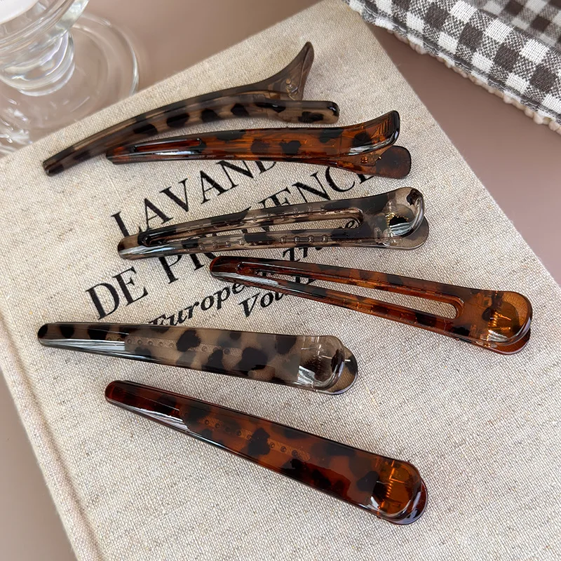 3pcs/Set Hairpins Retro Leopard Print Duckbill Hair Clips Makeup Bangs Clips for Women Girls Fashion Barrettes Hair Styling Tool