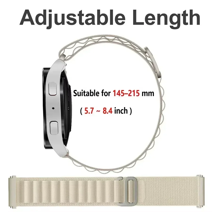 Alpine Loop per Samsung Samsung Galaxy Watch 7 FE 6 5Pro 4 Classic Xiaomi Watch S4 Bracciale in nylon Redmi Watch 5 Active Lite band