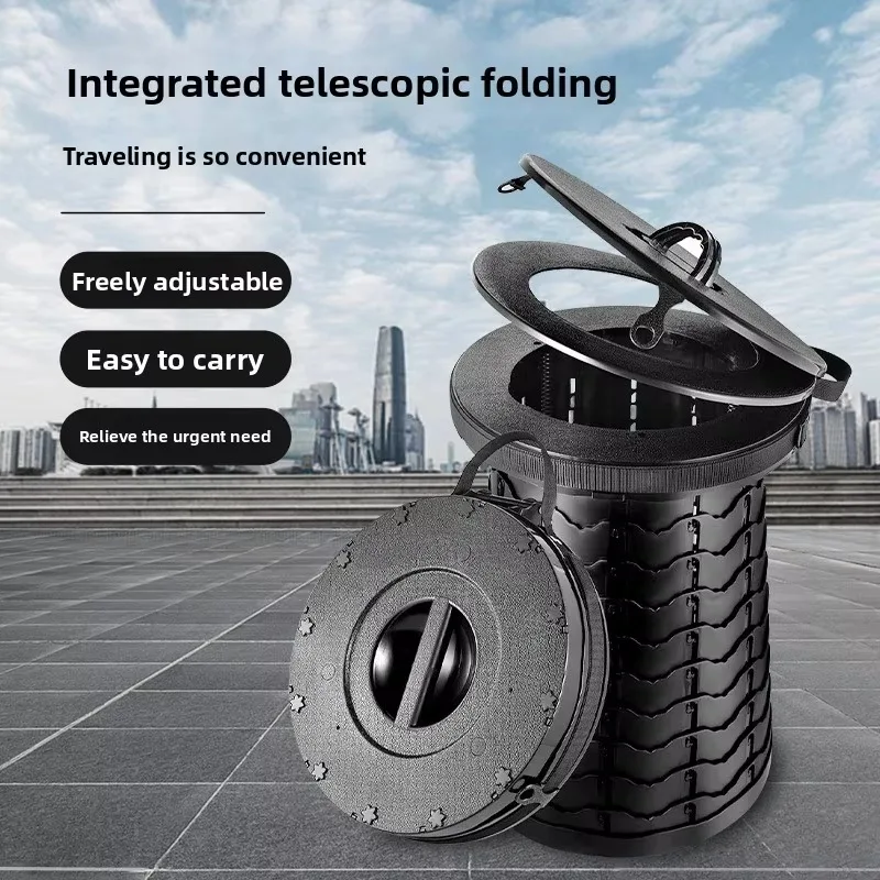 Mobile Car Toilet Folding Portable Outdoor Emergency Toilet Multi-function Adjustable Thickened Temporary Toilet Stool
