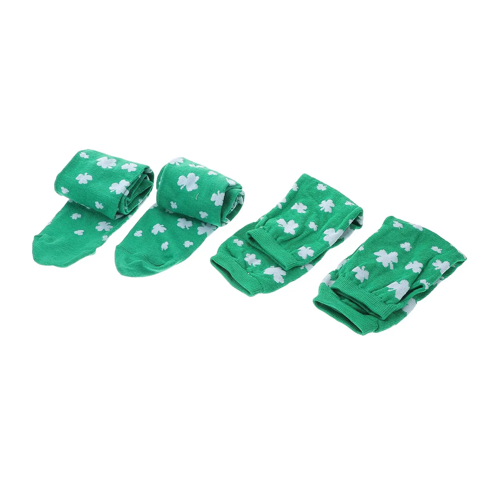 

Socks Gloves Patricks Day Accessories Shamrock Cosplay Costume Party Supplies Over Knee Green Soft Material Irish