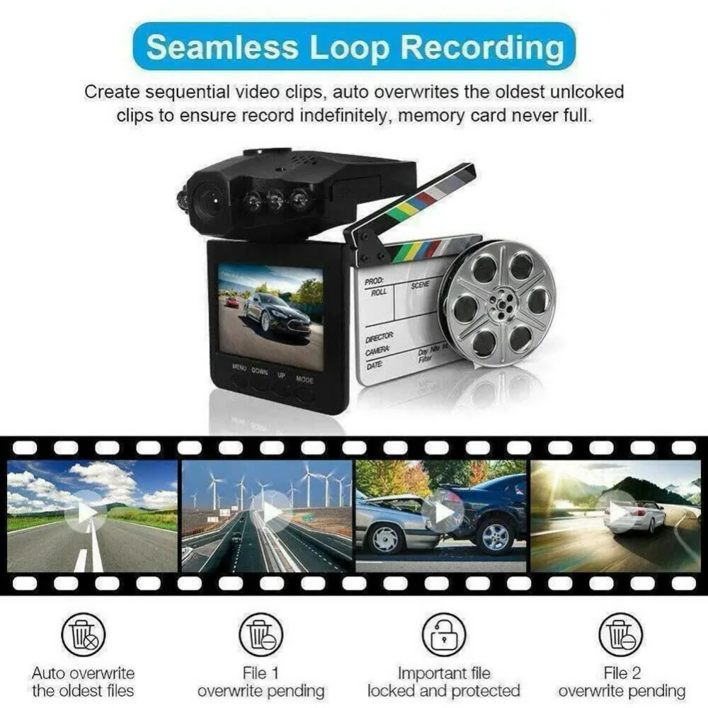 Professional Universal 2.5 Inch Full HD 1080P Car DVR Vehicle Camera Infra Night Vision Video Recorder Rotation Loop Dash Cam