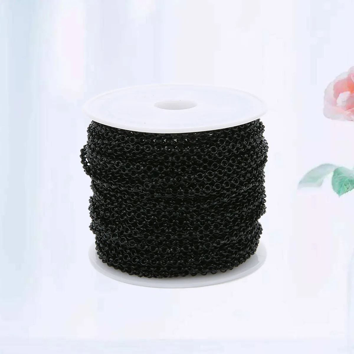 2Mm Light Black Cable Chain Spool Easy-Store Reel Design for DIY Jewelry Making Necklace Bracelet Tassel Layered Body Chain