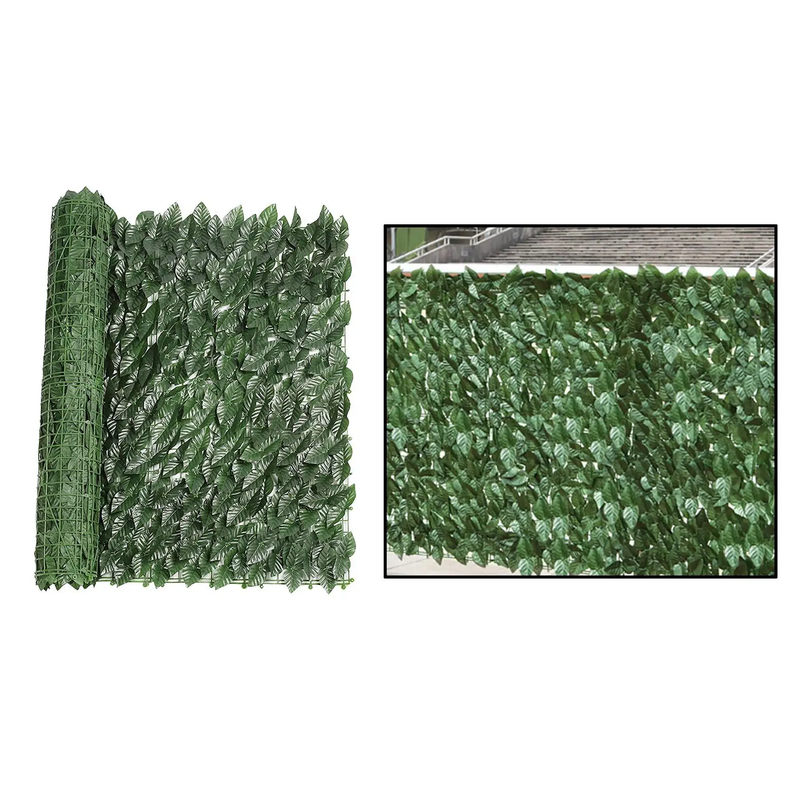 Expandable Wooden Trellis Garden Screen Artificial Leaf Plastic Fence for External Balcony Privacy Protection