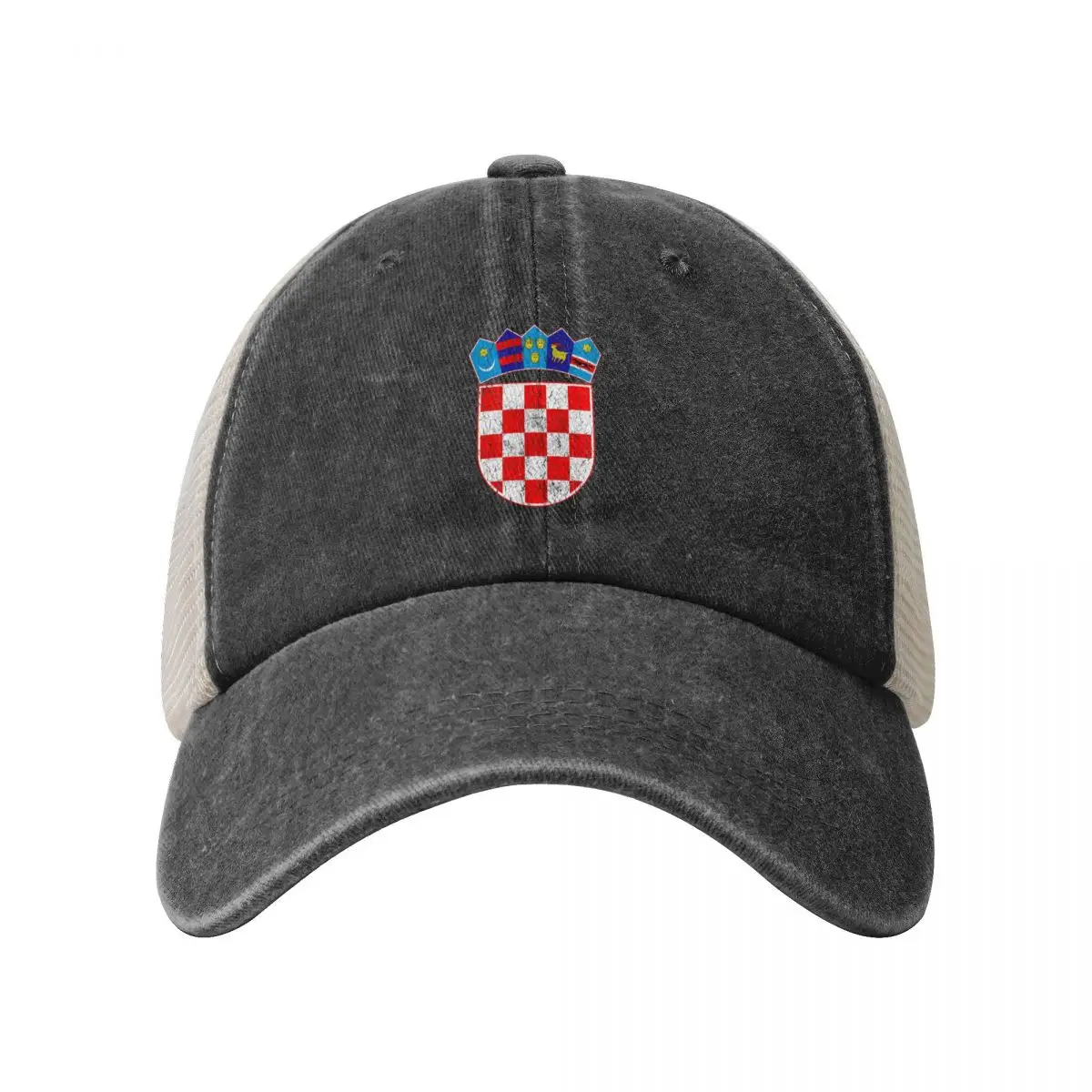 Vintage Croatia Croatian Flag - Hrvatska Sahovnica Baseball Cap Snapback Cap Luxury Cap Beach cute Women Men's