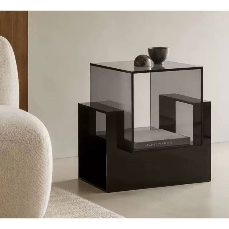 Acrylic high-end side table for living room, sofa bedside cabinet, small coffee table, bedroom side cabinet