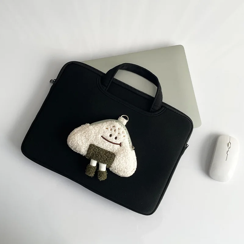 Ins لطيف كرة الأرز حقيبة لابتوب المحمولة المرأة ماك بوك اير برو 13 13.3 14 15 15.6 16 بوصة حقيبة يد للصدمات دفتر كم حقائب