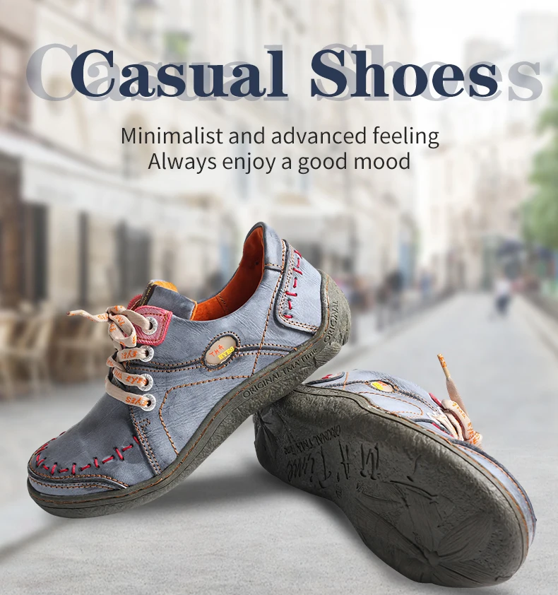 Tma Eyes Damen hand genähte Leder Sneakers leichte flache Design Schuhe für Frauen für die Herbstsaison – Detail 1