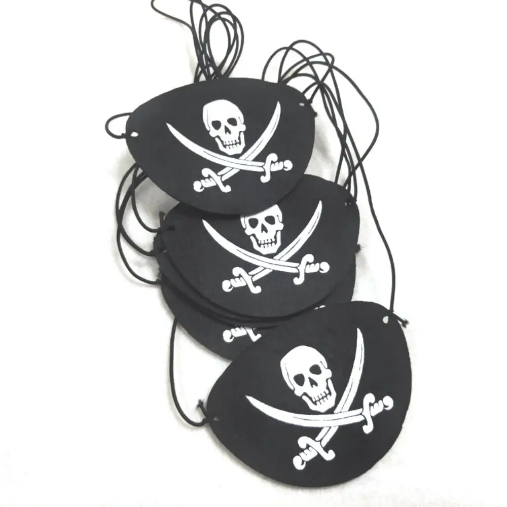 1pc Pirate Eye Patches Skeleton Eye Mask Felt One Eye Skeleton Captain Eye Patches for Halloween Pirate Theme Party Decoration