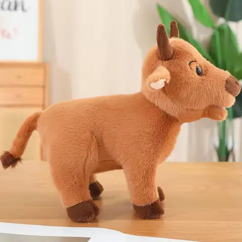 Sleeping Pillow Stuffed Bull Cattle Animal Simulation Fluffy Scalper Bull ReaListic Soft Ox Cattle Stuffed Christmas