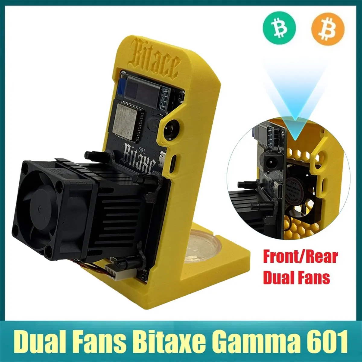 Stabile - Bitaxe Gamma 601 Doppia ventola 1.2TH/S 18-22W Bitcoin Crypto Miner BM1370 Asic Solo BTC Miner da Antminer S21Pro US PLUG