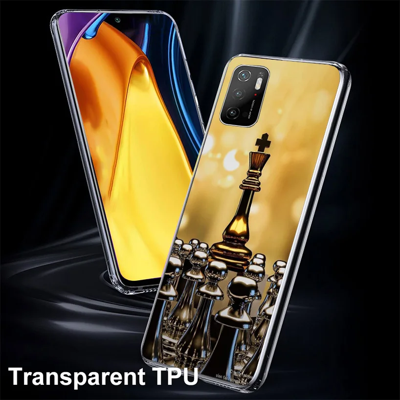 Competitive Chess Game Cover Phone Case For Xiaomi Poco X6 X5 X4 Nfc X3 Pro F6 F5 F4 Gt F3 F2 F1 M5S M4 M3 Soft Fundas Shell