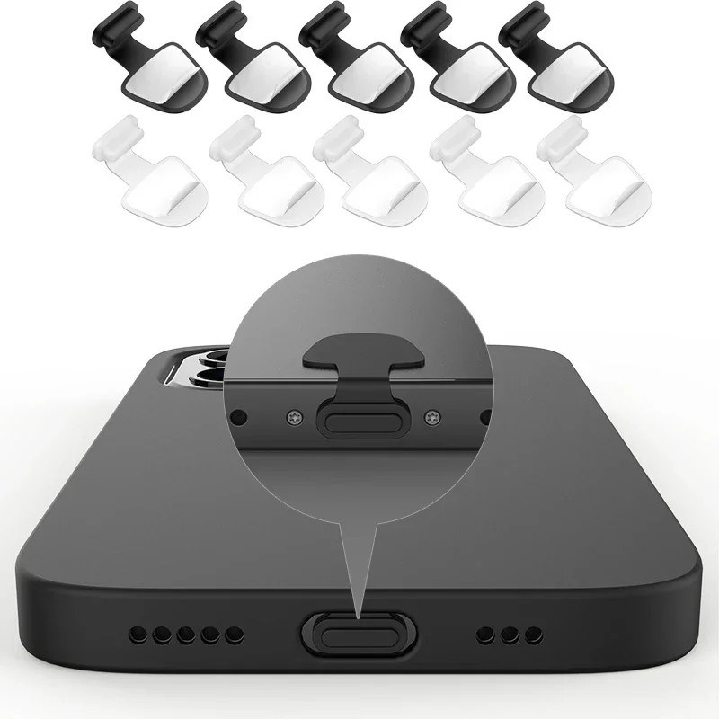6 piezas tapón de polvo de silicona para teléfono, protector de puerto de carga para iPhone 15 Samsung Lightning Tipo-C, accesorios para smartphone 3