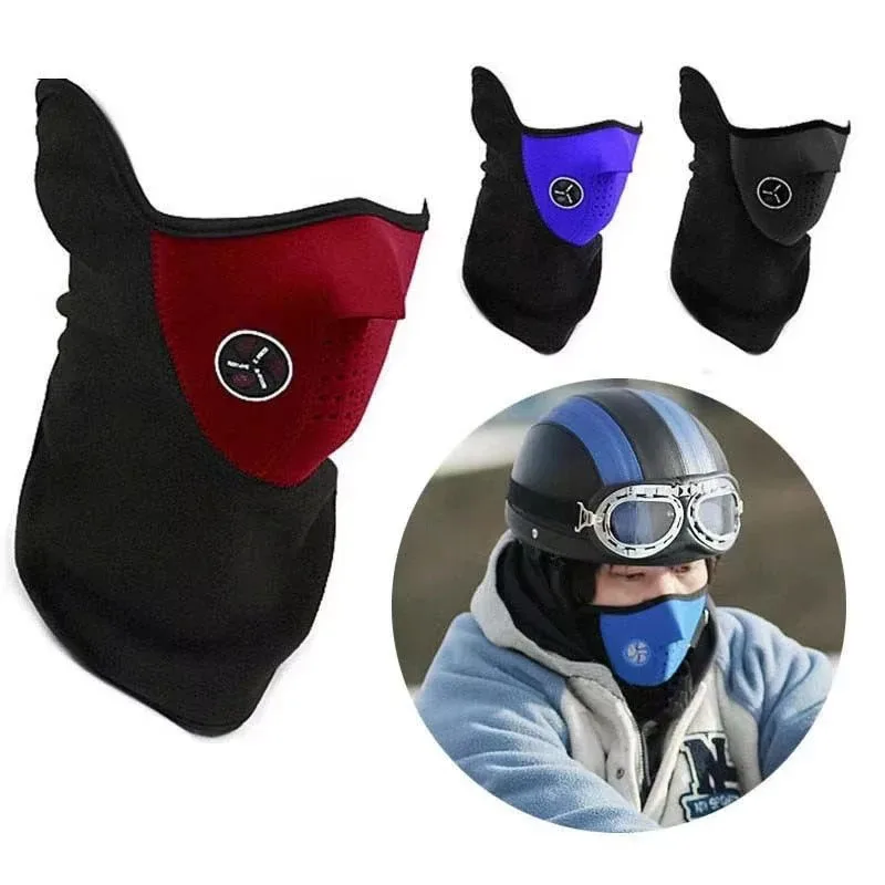 1/2/3Pcs Winter Motorcycle Fleece Thermal Face Mask Balaclava Windproof Keep Warm Riding Face Shield Winter Outdoor Sports Masks