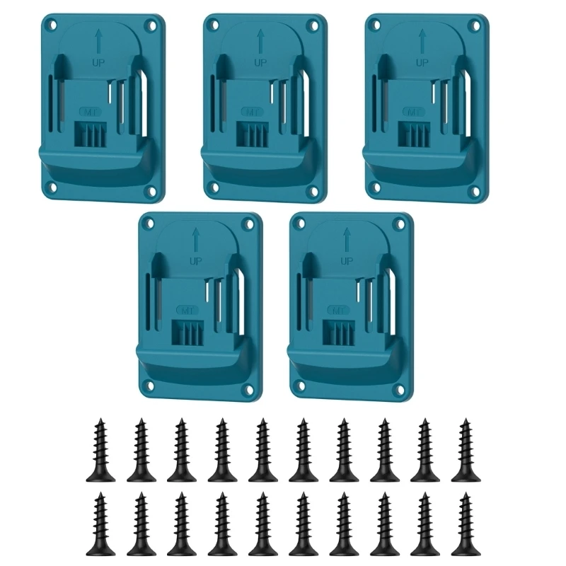 Professional Wall Mount Brackets 5 Pack For 18V Electric Tool ABS Construction Space Saving Vertical Storage
