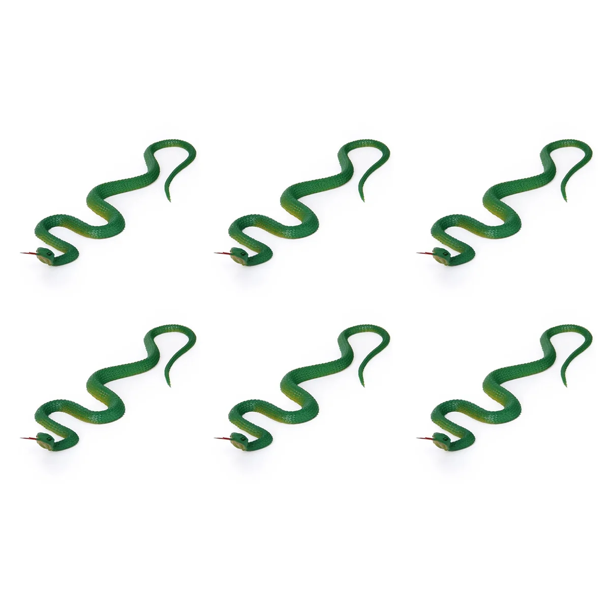 A77I 6X Simulation Soft Plastic Toy Snake Simulation Snake Rubber Tip Toy - Green