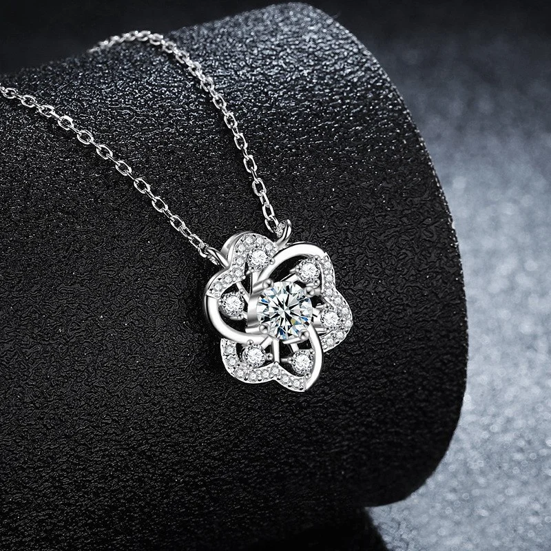 

ZFSILVER модное модное классическое серебро s925 с муассанитом и полым цветком, ожерелье, подвески, женские аксессуары, вечерние ювелирные изделия, подарок XMZ177