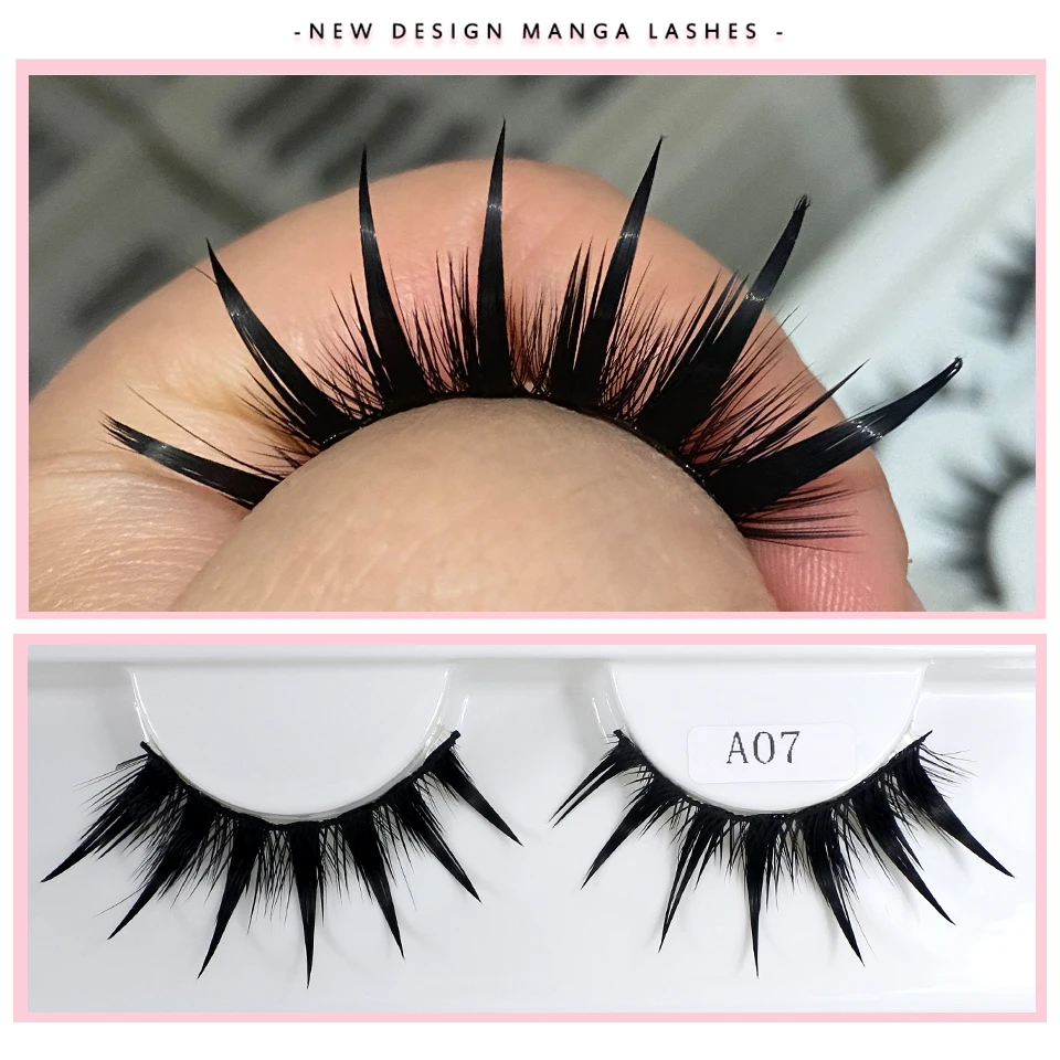 Neue Design Mode Falsche Wimpern Cosplay Dramatische Spike Nass Wimpern Make-Up Manga Gefälschte Wimpern – Detail 9