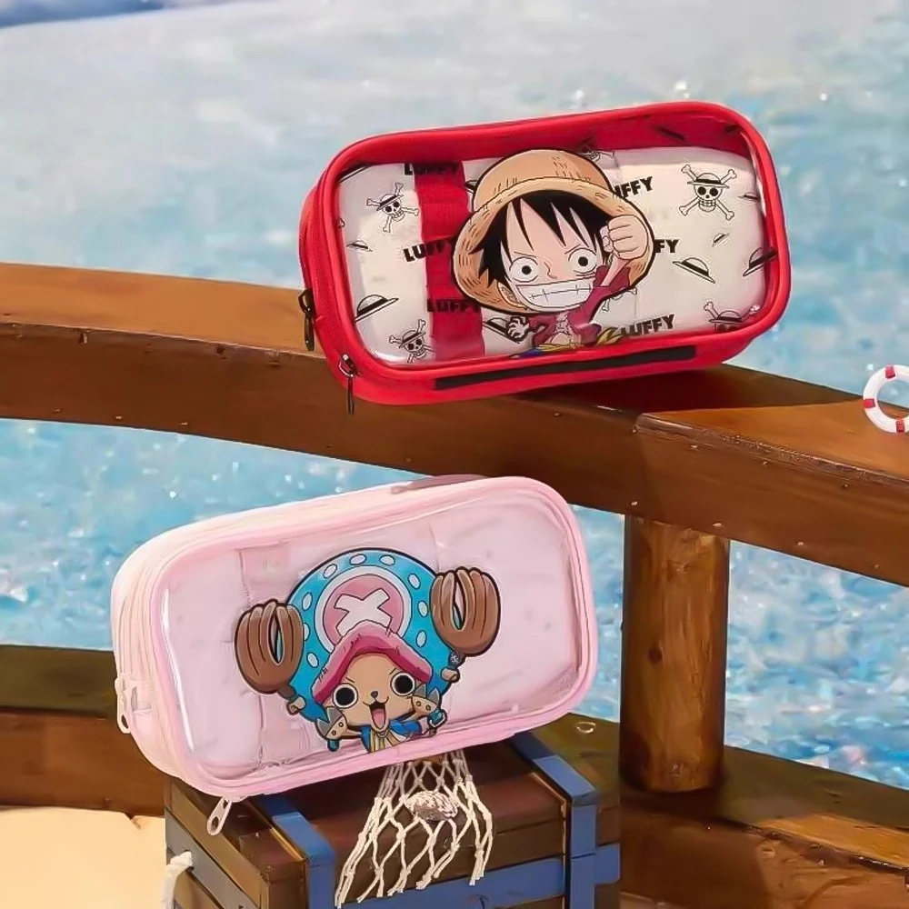 

One Piece Anime Double Layer Stationery Pouch, Large Capacity Waterproof School Office Organizer