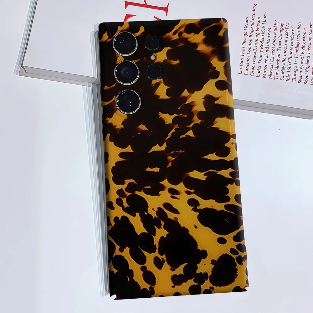 Amber Abstract Blobs Phone Case for Samsung Galaxy S26 S25 S24 S23 Ultra Plus Luxury Double-layer anti-fall Back Cover