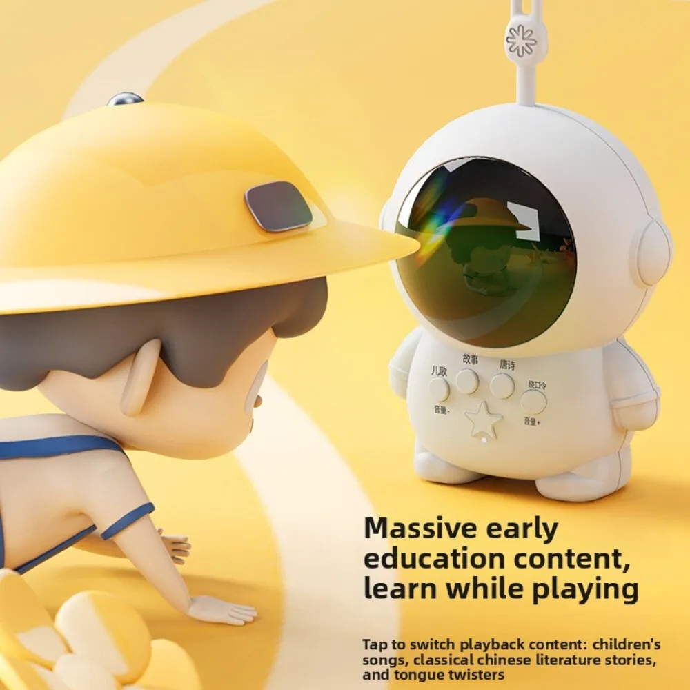 Vroeg leren voor kinderen, verhalen- en muziekspeler met astronautenthema voor peuters, kinderrijm, educatief speelgoed voor kinderslaapkamer